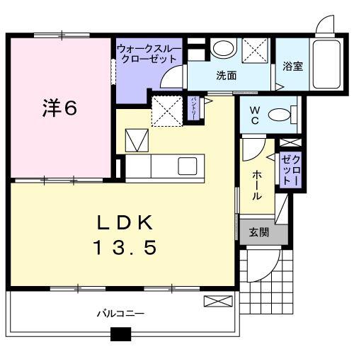 サンロード ガーデン(1LDK/1階)の間取り写真