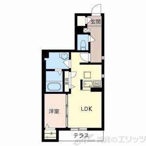 ドルチェ片山(1LDK/1階)の間取り写真