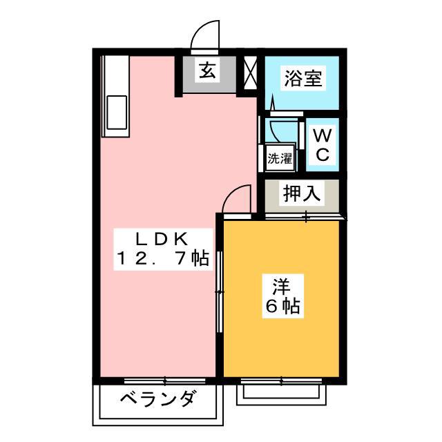 エルディム宮下(1LDK/2階)の間取り写真