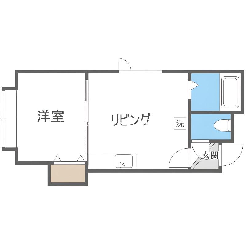 る・ぱれ東麻生壱番館(1DK/3階)の間取り写真