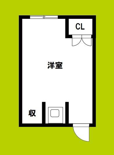 コーポ・有楽1(ワンルーム/2階)の間取り写真
