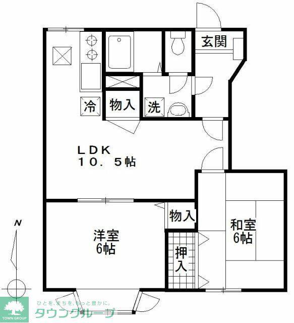 メゾンドファミーユII(2LDK/1階)の間取り写真