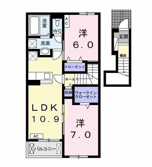 プロスペリタ(2LDK/2階)の間取り写真