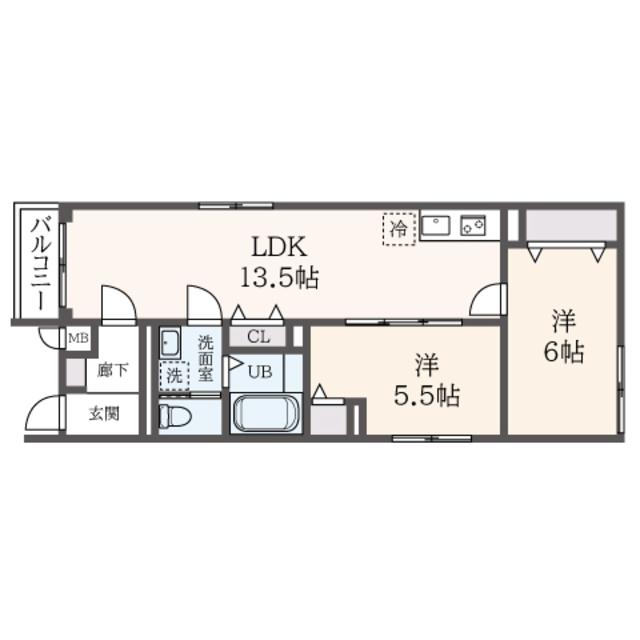 MAJESTIC LIFE 品川(2LDK/3階)の間取り写真
