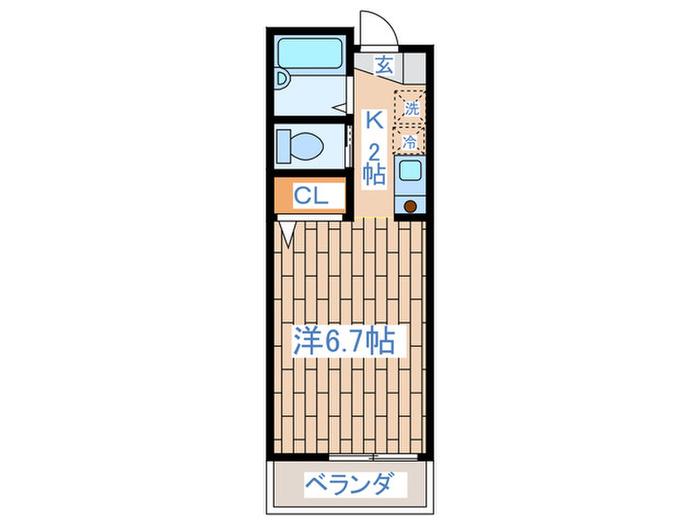 パピエ大和田(1K/1階)の間取り写真