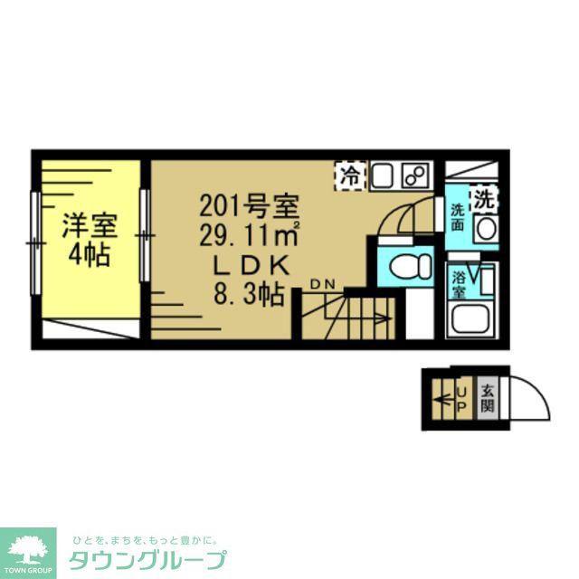 メゾントールモンド八千代中央(1LDK/2階)の間取り写真
