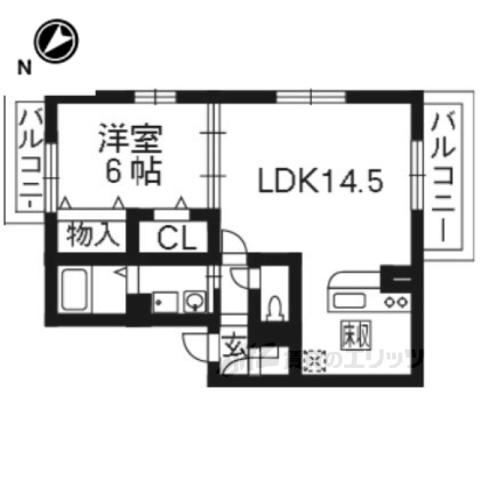 ラ・プリマベーラB棟(1LDK/2階)の間取り写真