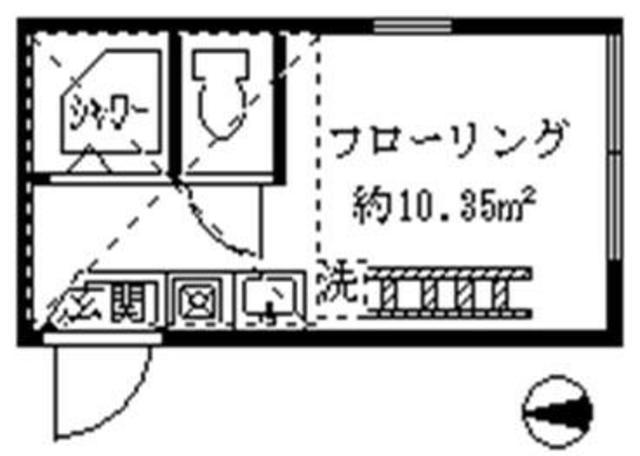 フェリスフラッグ(ワンルーム/1階)の間取り写真