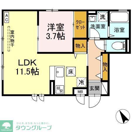 ドルチェ・パエーゼ(1LDK/1階)の間取り写真