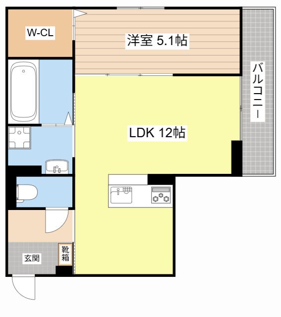  ヴァン クレール(1LDK/3階)の間取り写真