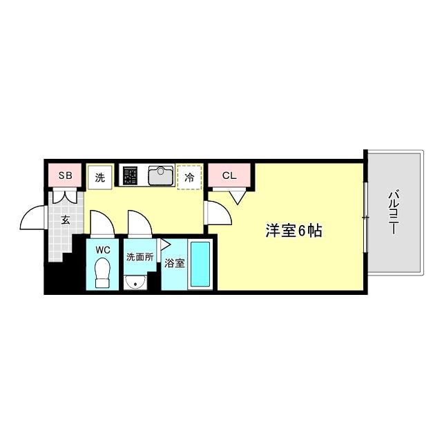 プレサンス難波デヴァンテ(1K/5階)の間取り写真
