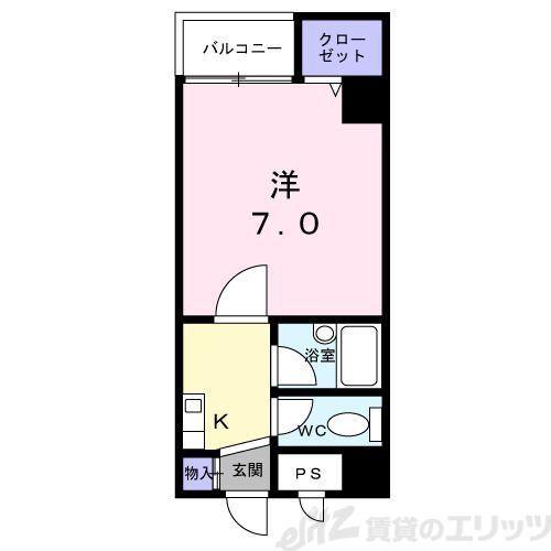 エスペランス芥川(1K/4階)の間取り写真