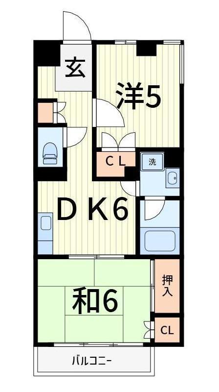 ロワイヤル東井堀12(2DK/1階)の間取り写真