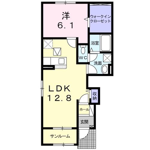 レジレンスパークVI(1LDK/1階)の間取り写真