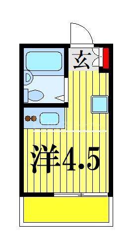ヴランドール船橋駅前南(ワンルーム/2階)の間取り写真