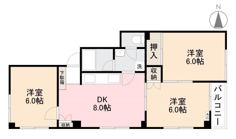 T-ハイツ(3DK/3階)の間取り写真