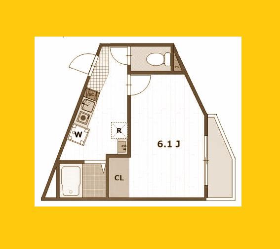 コデッタコーポ(1K/3階)の間取り写真