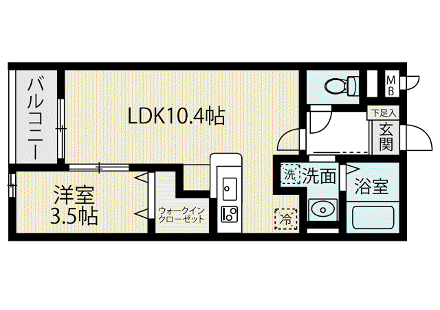 YS NISHIJIN(1LDK/2階)の間取り写真