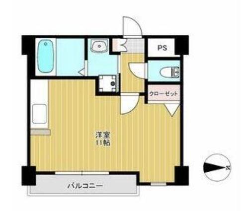エルフ上杉(ワンルーム/4階)の間取り写真