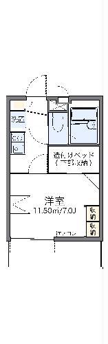 レオパレスリモーネIII(1K/2階)の間取り写真