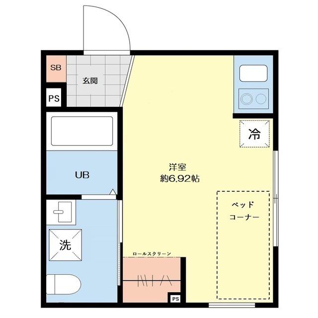 GRANDIR住吉(ワンルーム/1階)の間取り写真