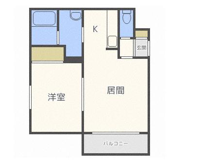フィオーレ発寒II(1LDK/3階)の間取り写真