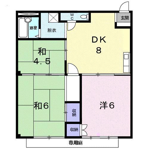 シティハイツ池田(3DK/2階)の間取り写真