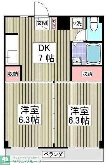 蓮田木下マンション(2DK/4階)の間取り写真