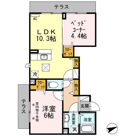 コンソラータ(2LDK/1階)の間取り写真