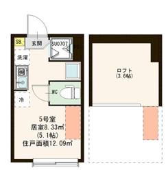COZY HOUSE 南阿佐ヶ谷(ワンルーム/1階)の間取り写真