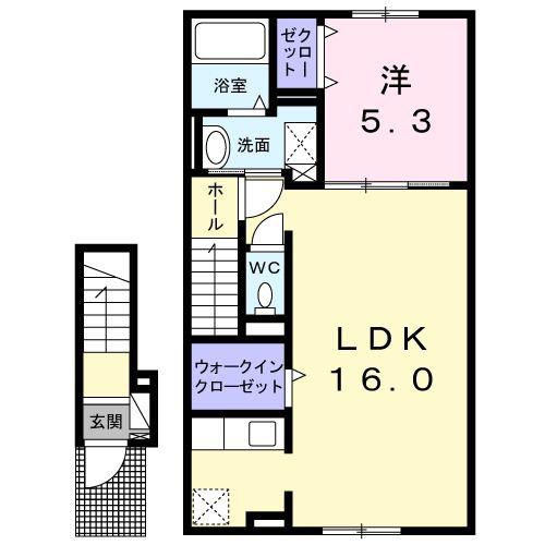 COCONUTSII(1LDK/2階)の間取り写真