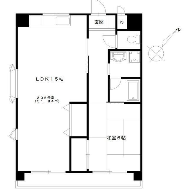 相模が丘ハイム(1LDK/3階)の間取り写真