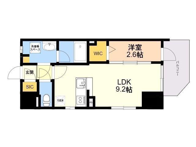 BLANCCIEL六本松(1LDK/8階)の間取り写真