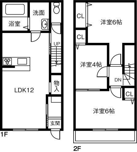 マリンヴィラ武豊B(3LDK/1階)の間取り写真