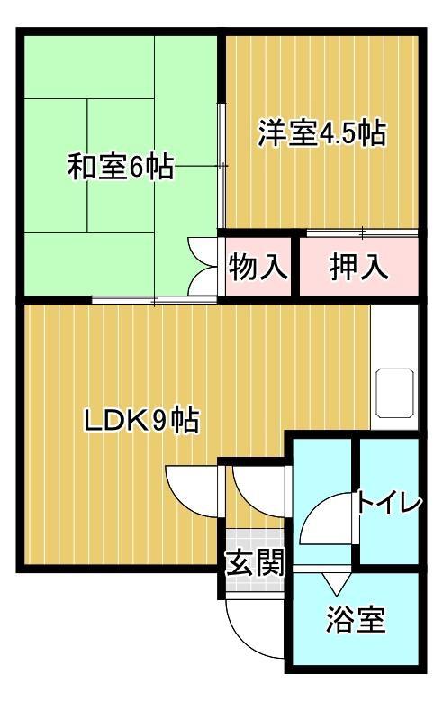 第二さくらハイム(2DK/3階)の間取り写真