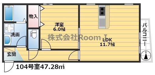 めいぷるこーと(1LDK/1階)の間取り写真