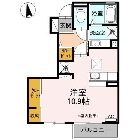 ベル・ラフィーネ(ワンルーム/1階)の間取り写真