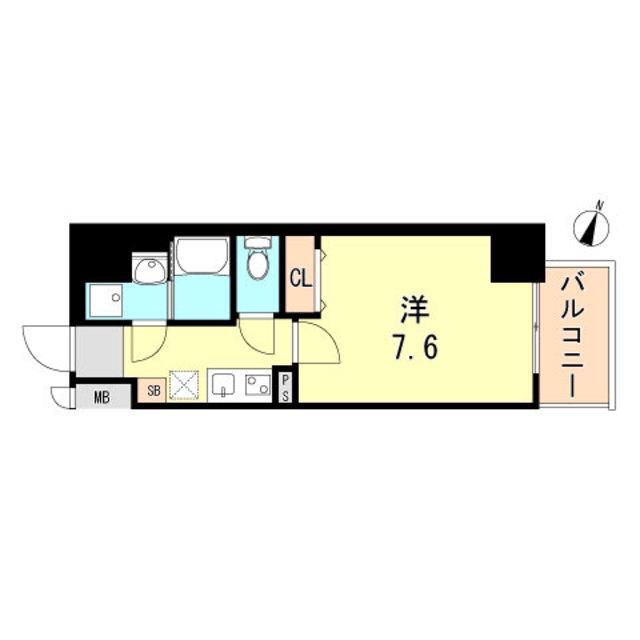 ワコーレヴィータ神戸元町(1K/14階)の間取り写真