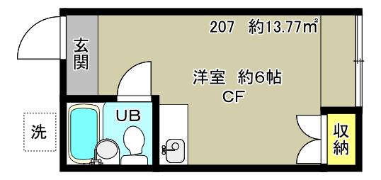 ヒルトップ善福寺(ワンルーム/2階)の間取り写真