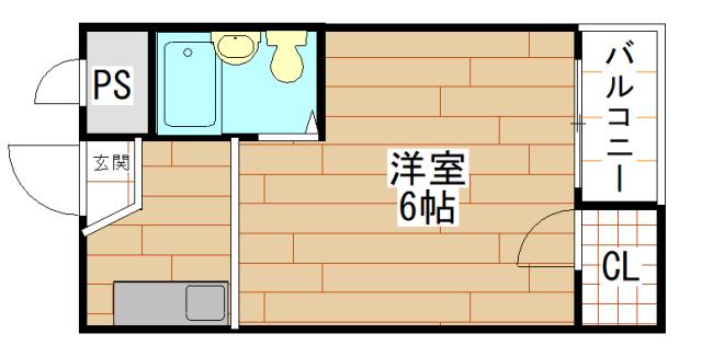エホールIII(ワンルーム/2階)の間取り写真