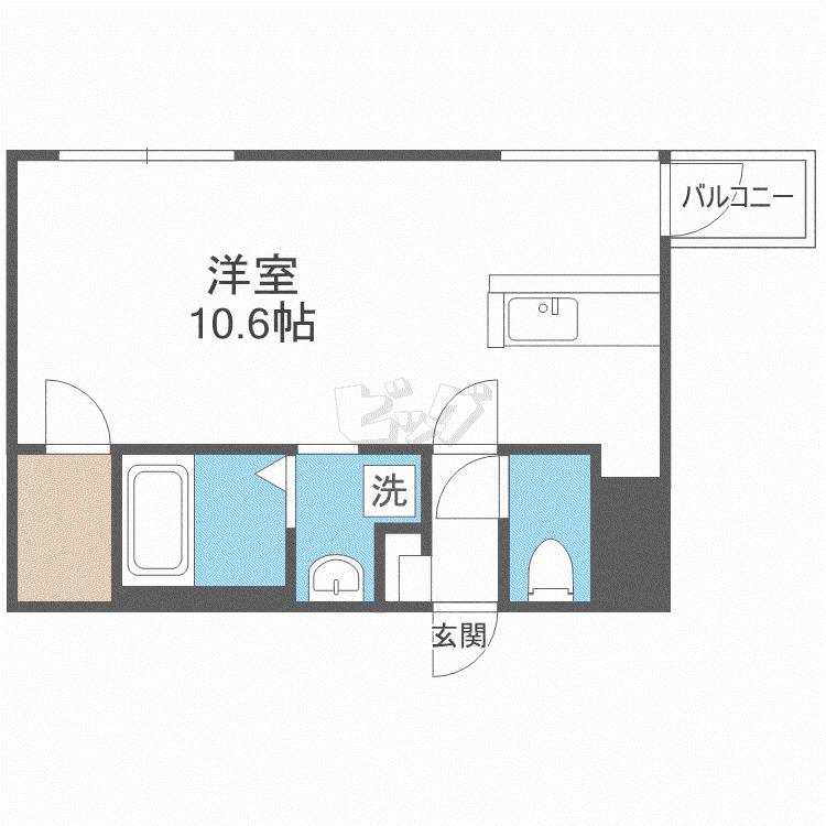 RUK-A円山(1K/5階)の間取り写真