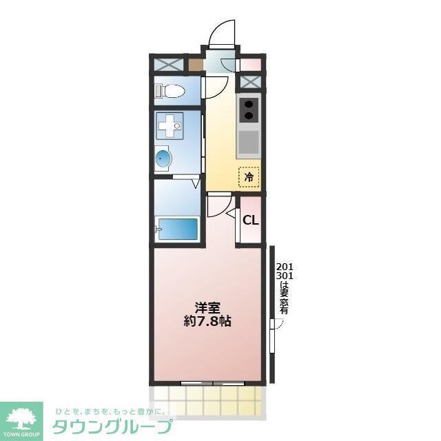 東武東上線 みずほ台駅 徒歩7分 3階建 築4年(1K/2階)の間取り写真