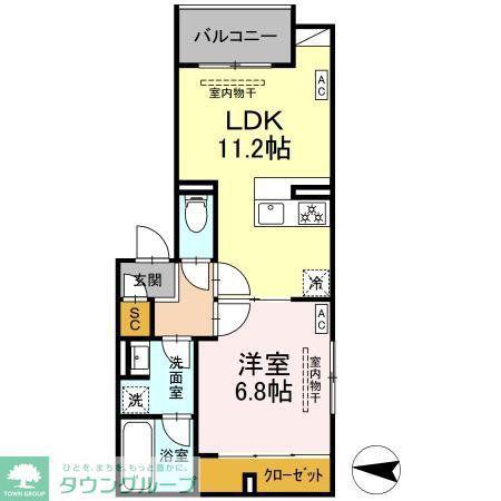 ボアブロンシュ深見(1LDK/3階)の間取り写真