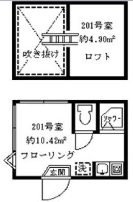 ソフィアツリー(ワンルーム/2階)の間取り写真