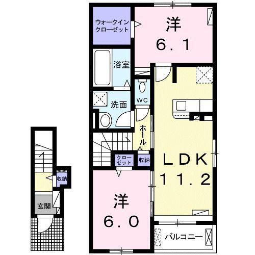 ブレジオ(2LDK/2階)の間取り写真