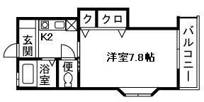 クレール・シェソワ(1K/1階)の間取り写真