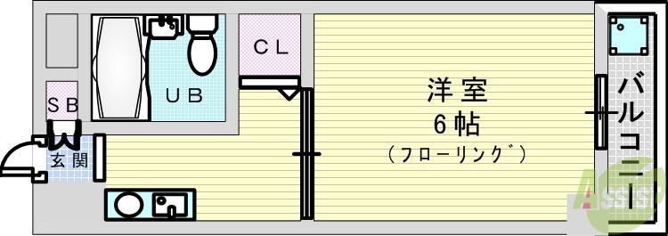 KAMITANI緑地公園11(1K/3階)の間取り写真