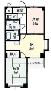 万代東マンション(2DK/2階)の間取り写真