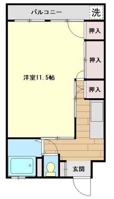 サチ荘(1K/1階)の間取り写真
