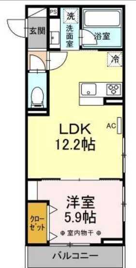 ウェルデンス戸塚ビー(1LDK/3階)の間取り写真